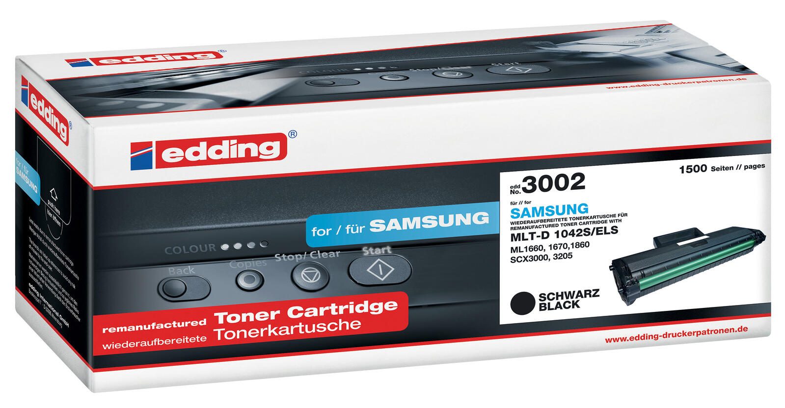 edding Toner schwarz kompatibel zu SAMSUNG MLT-D1042S (SU737A)