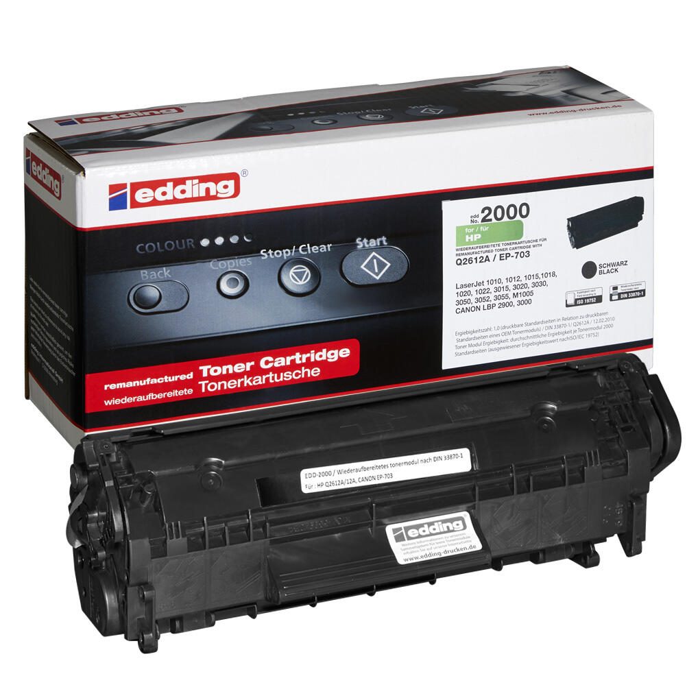 edding Toner EDD-2000 schwarz kompatibel zu HP 12A (Q2612A)