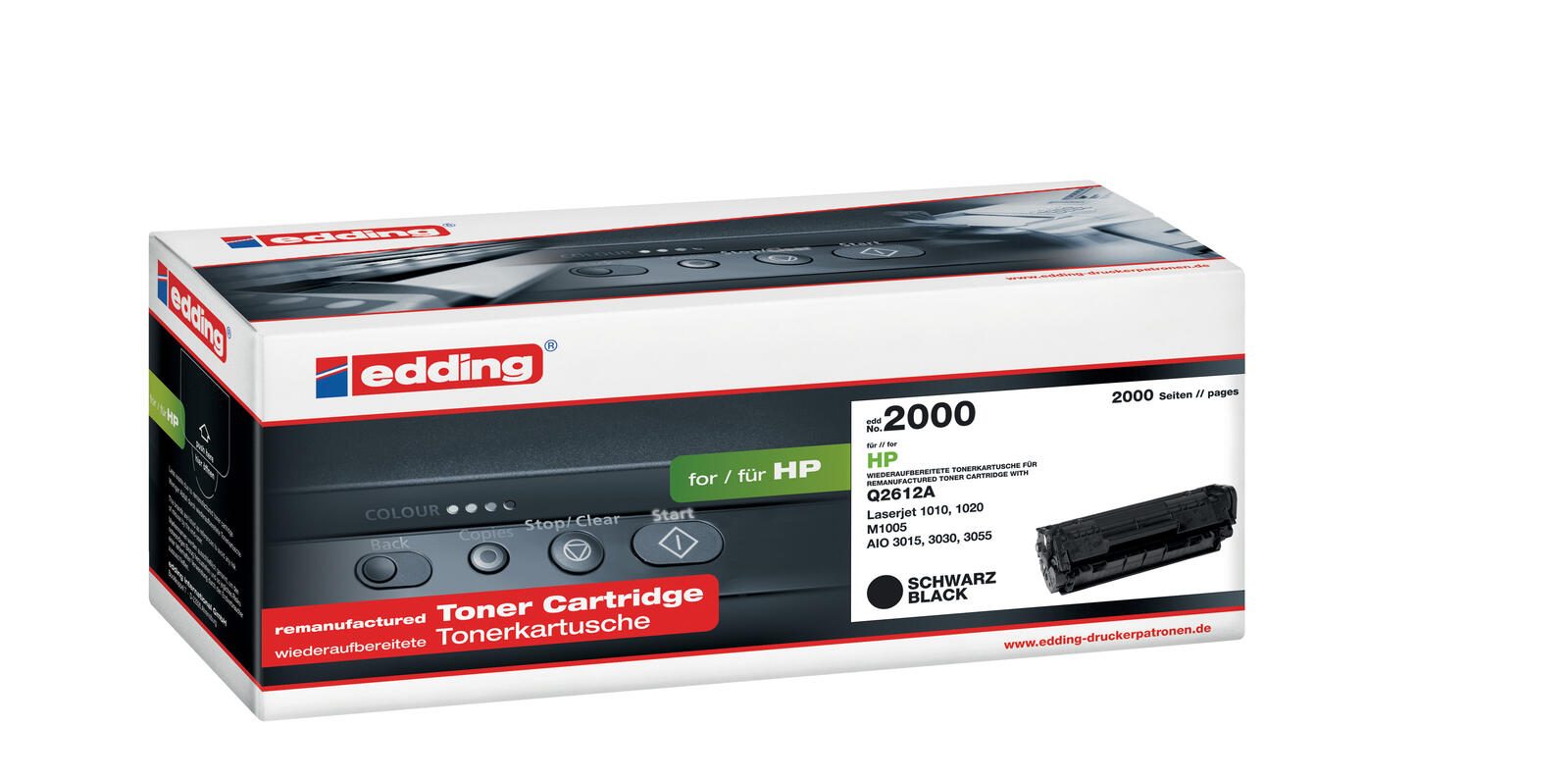 edding Toner EDD-2000 schwarz kompatibel zu HP 12A (Q2612A)