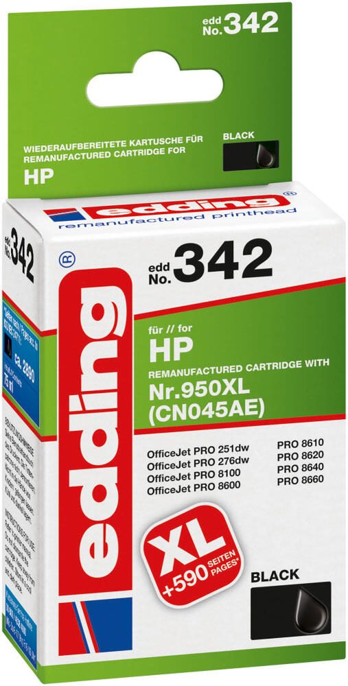 edding Druckerpatrone EDD-342 schwarz kompatibel zu HP 950XL (CN045AE)