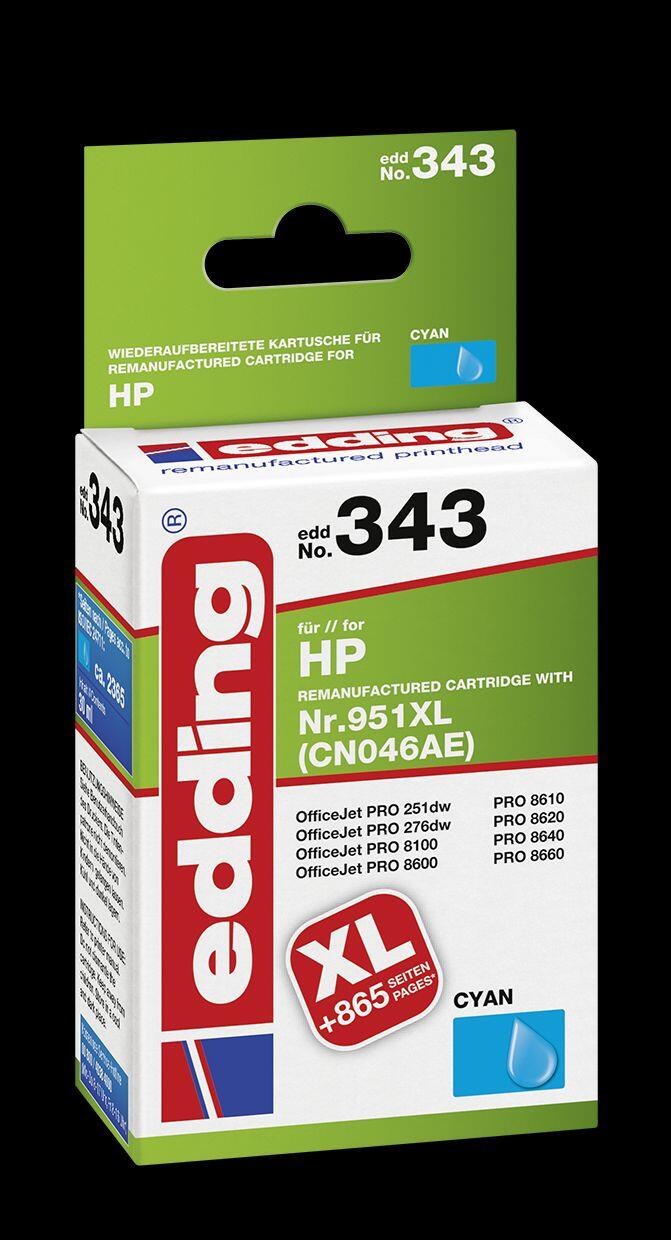edding Druckerpatrone EDD-343 cyan kompatibel zu HP 951XL (CN046AE)