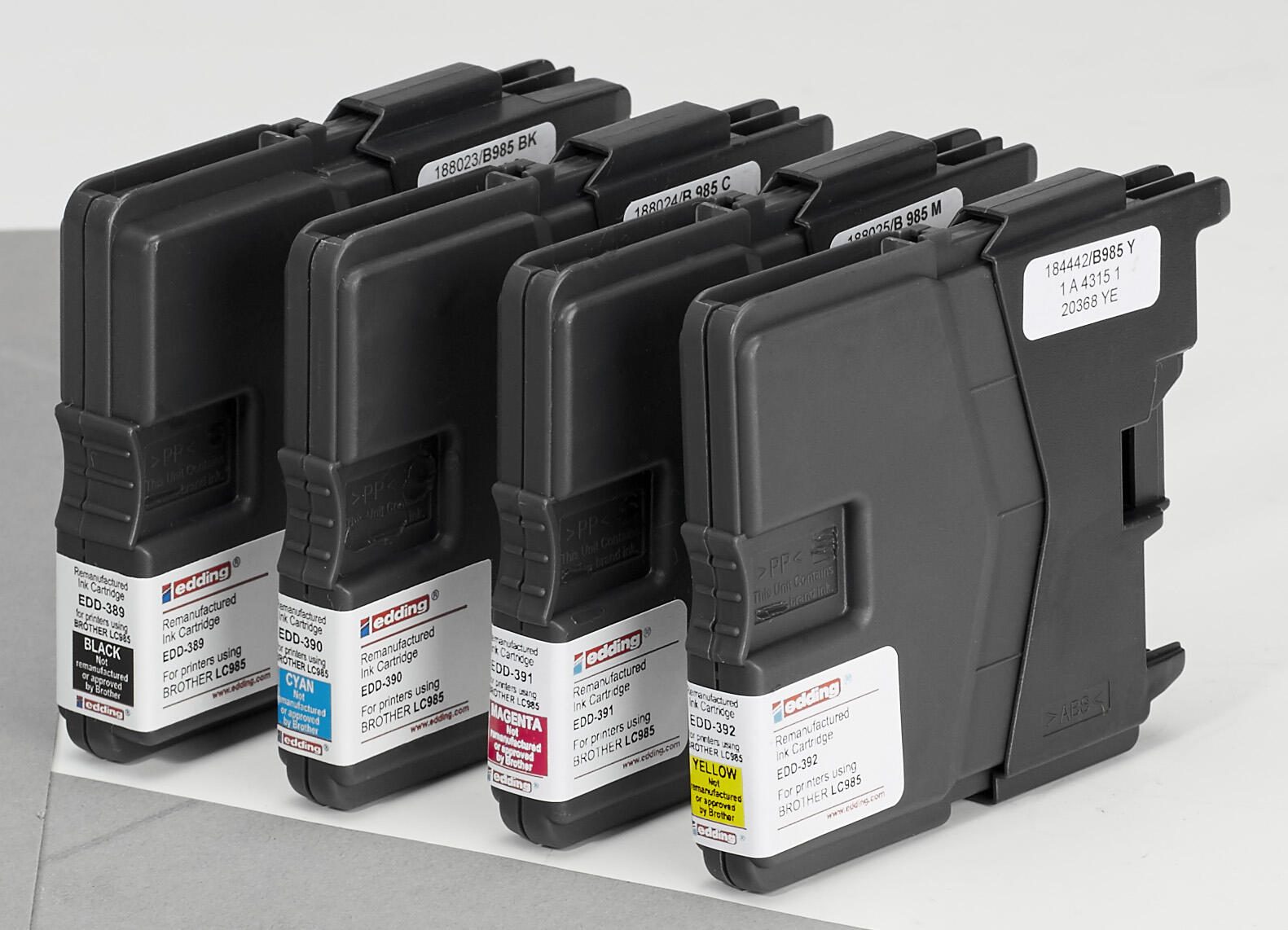 edding Druckerpatronen EDD-437 schwarz, cyan, magenta, gelb kompatibel zu brother LC-985BK/C/M/Y, 4er-Set