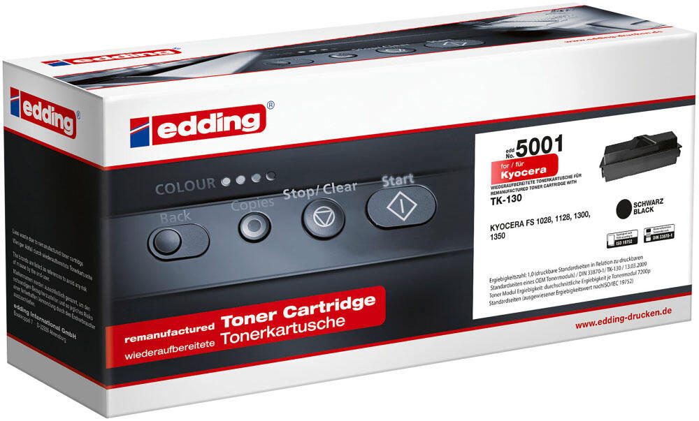 edding Toner EDD-5001 schwarz kompatibel zu KYOCERA TK-130
