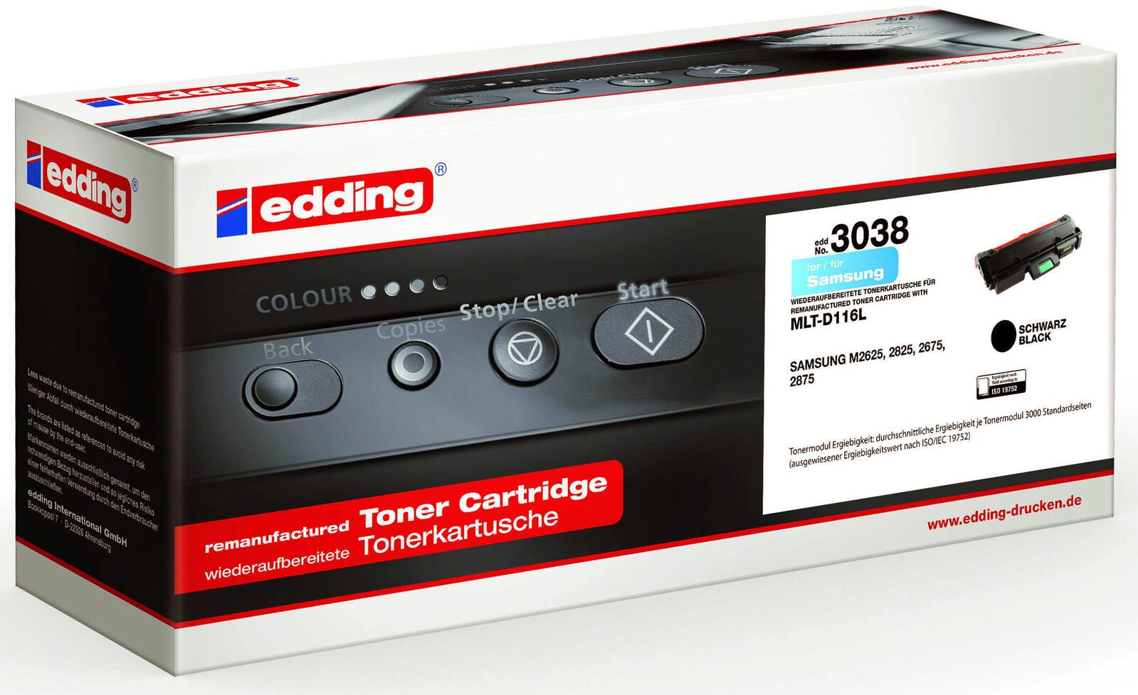 edding Toner EDD-3038 schwarz kompatibel zu SAMSUNG MLT-D116L (SU828A)
