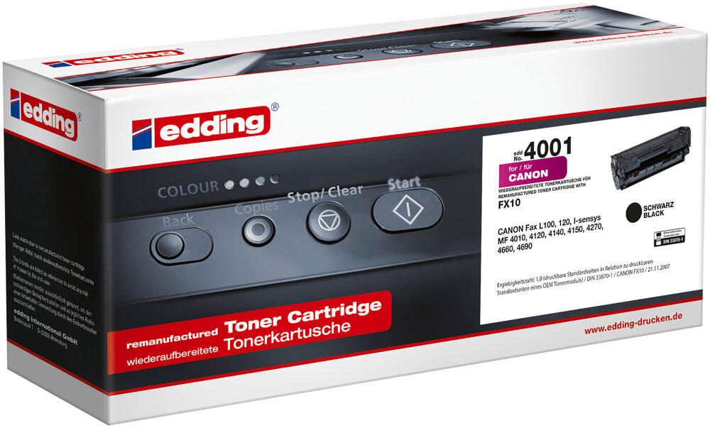 edding Toner EDD-4001 schwarz kompatibel zu Canon FX-10