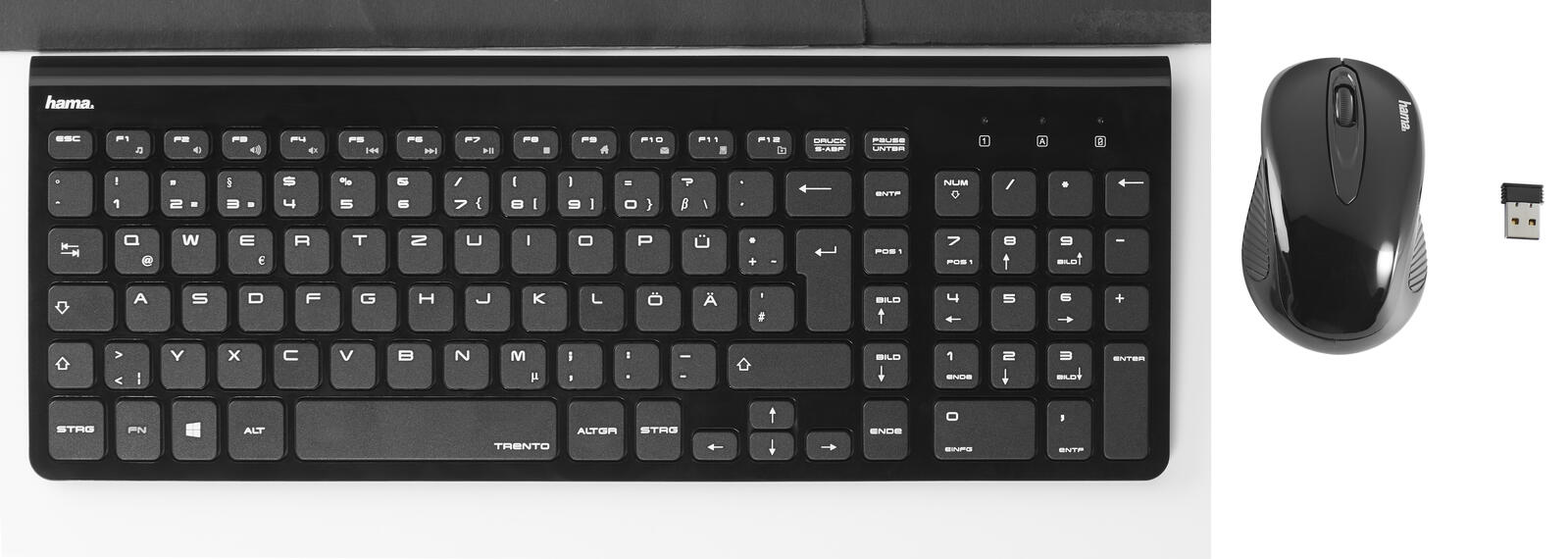 Hama Tastatur-Maus-Set kabellos Trento schwarz
