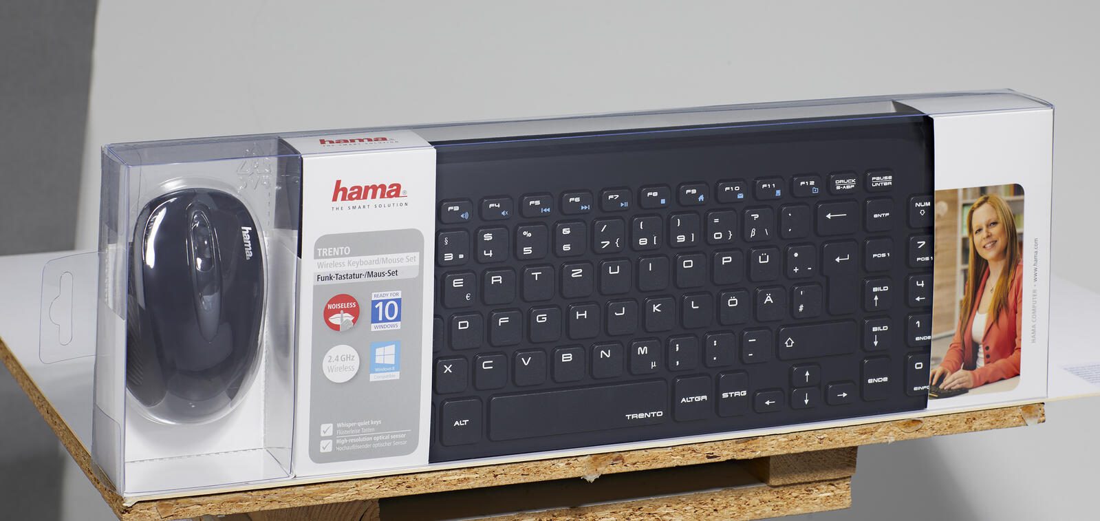 Hama Tastatur-Maus-Set kabellos Trento schwarz