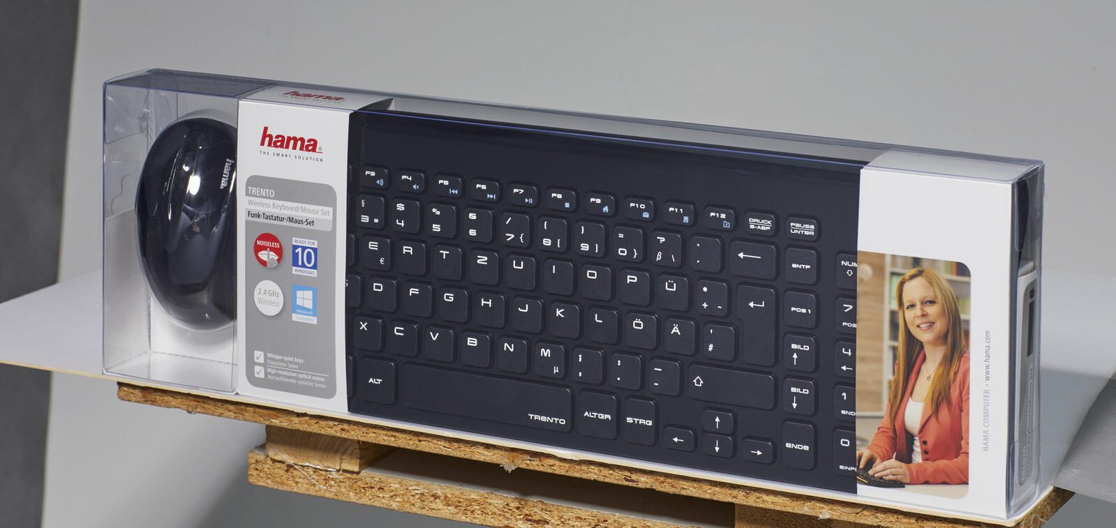 Hama Tastatur-Maus-Set kabellos Trento schwarz