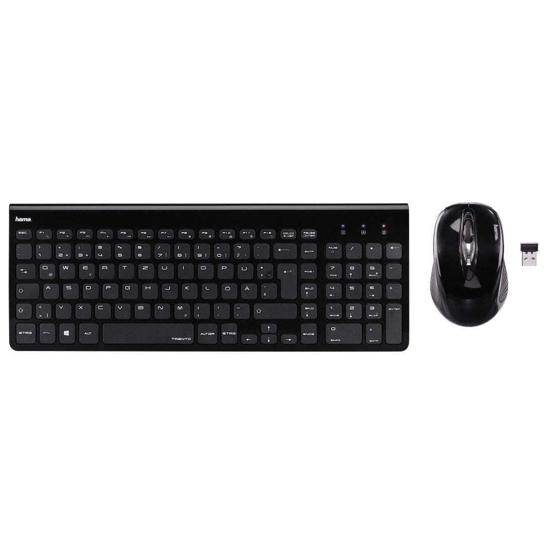 Hama Tastatur-Maus-Set kabellos Trento schwarz