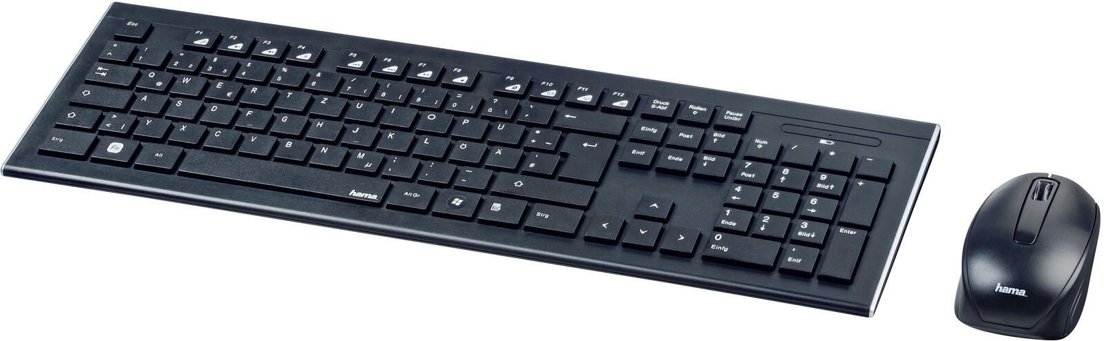 Hama Tastatur-Maus-Set kabellos Cortino schwarz