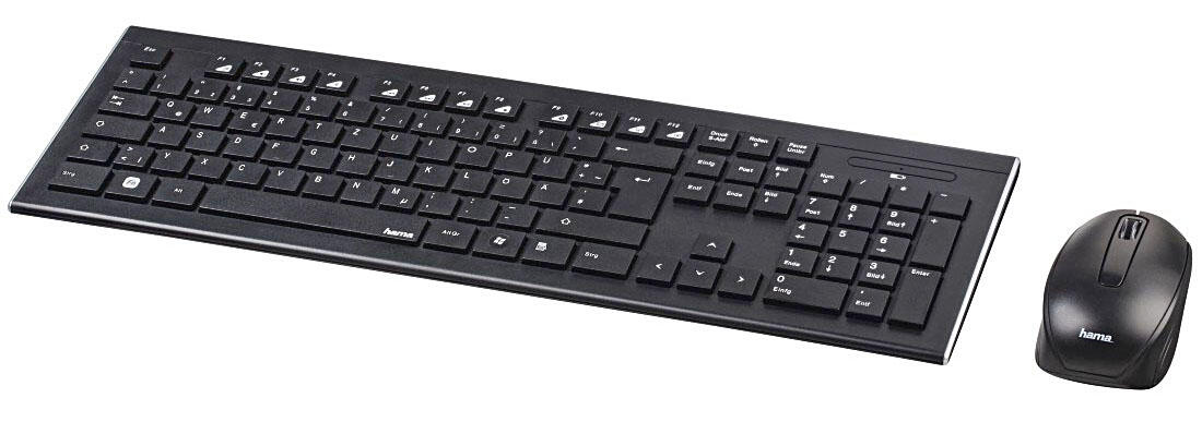 Hama Tastatur-Maus-Set kabellos Cortino schwarz