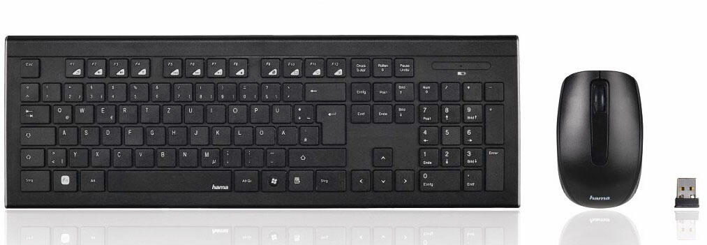 Hama Tastatur-Maus-Set kabellos Cortino schwarz