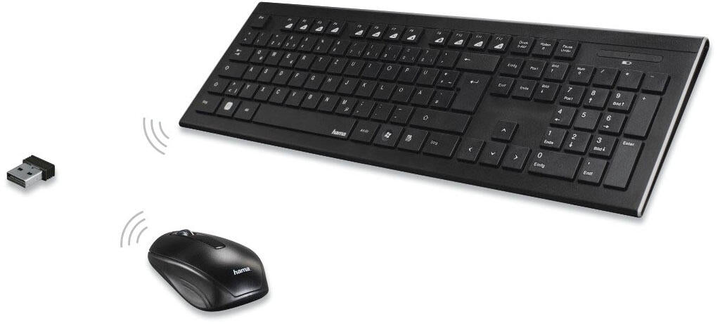 Hama Tastatur-Maus-Set kabellos Cortino schwarz
