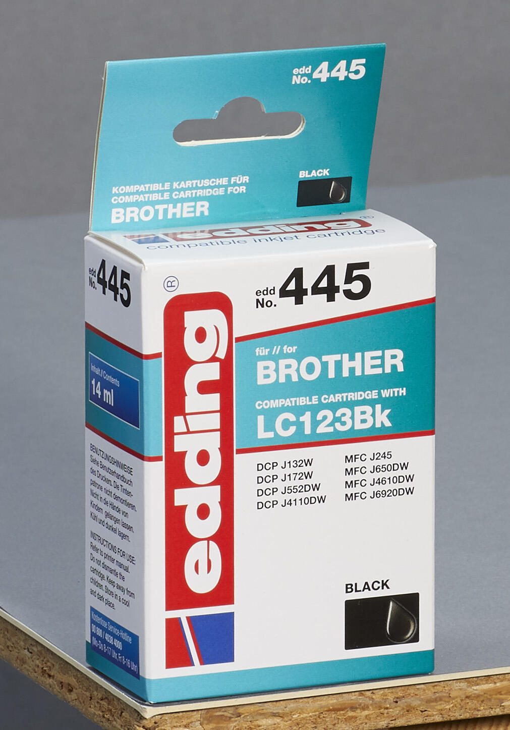 edding Druckerpatrone EDD-445 schwarz kompatibel zu brother LC-123BK