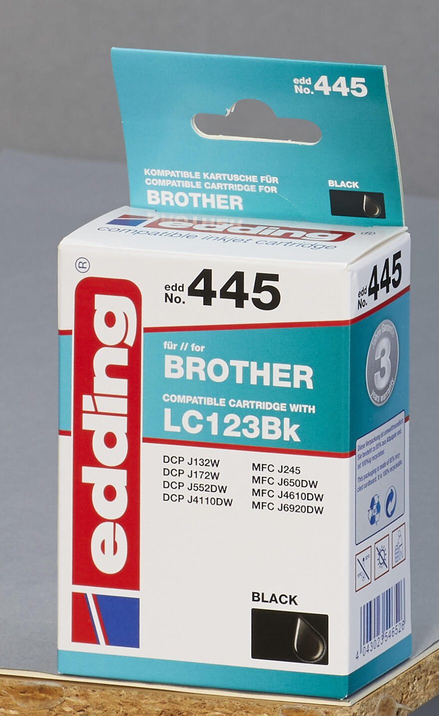edding Druckerpatrone EDD-445 schwarz kompatibel zu brother LC-123BK