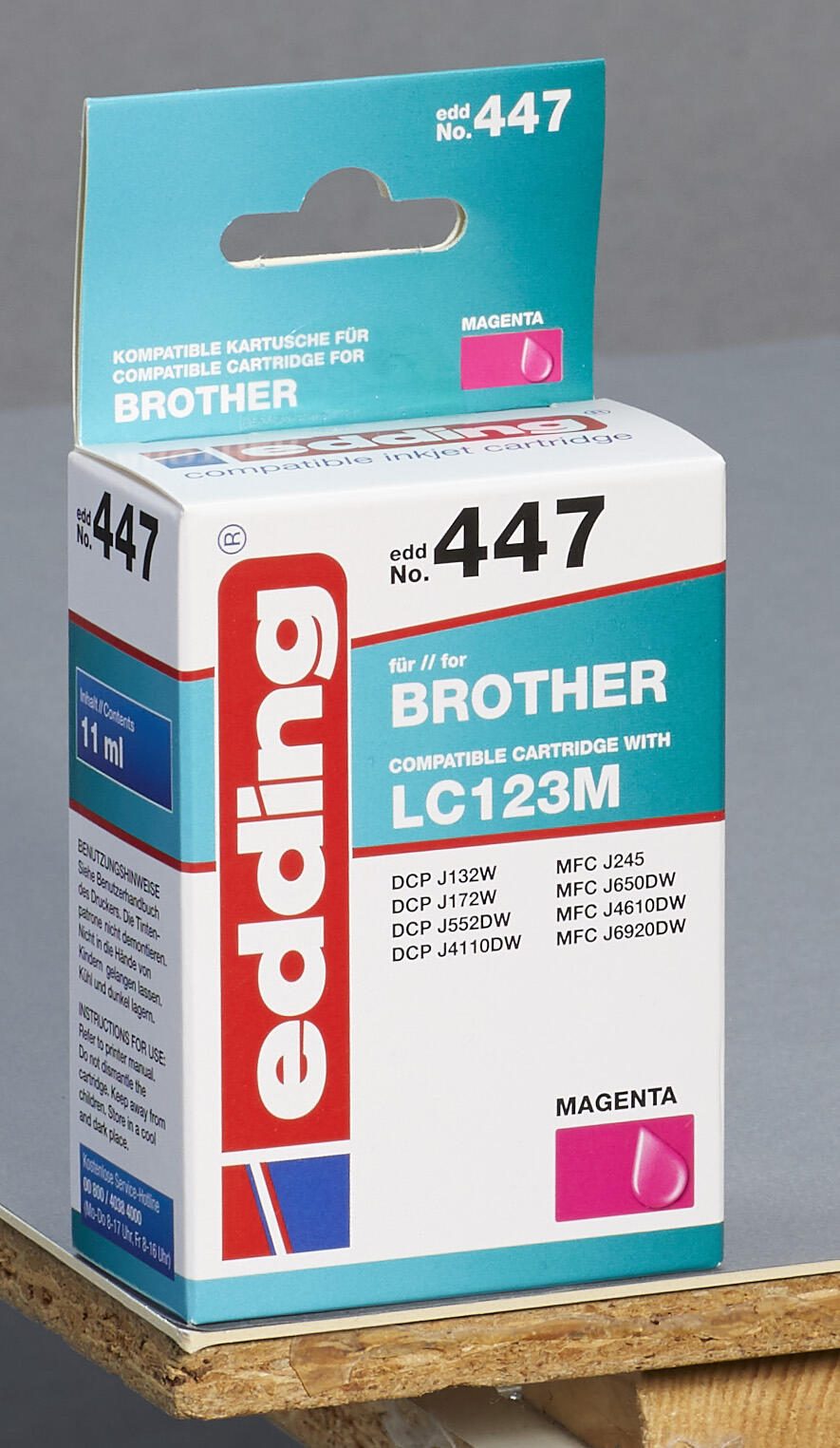 edding Druckerpatrone EDD-447 magenta kompatibel zu brother LC-123M