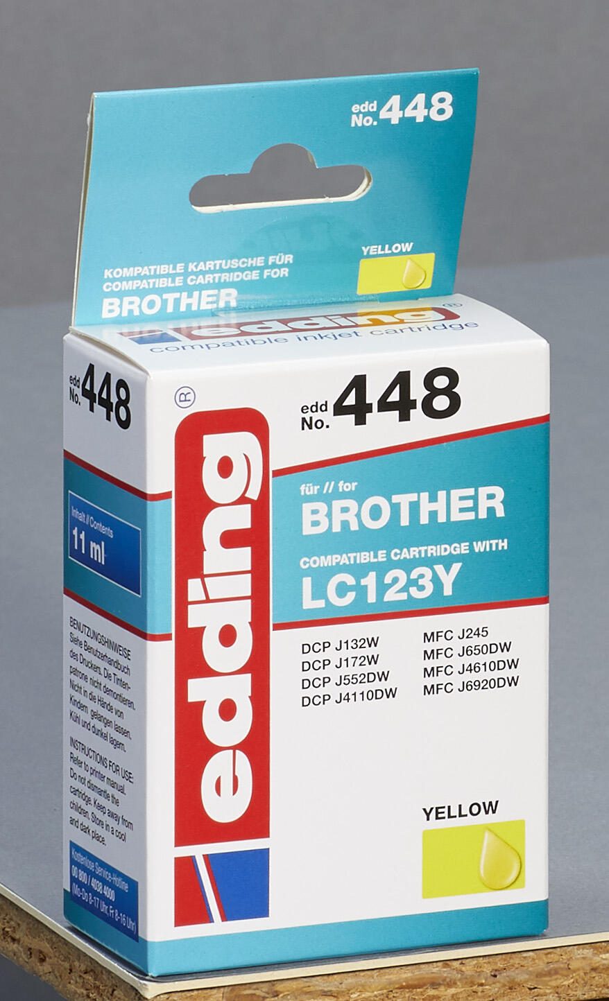 edding Druckerpatrone EDD-448 gelb kompatibel zu brother LC-123Y