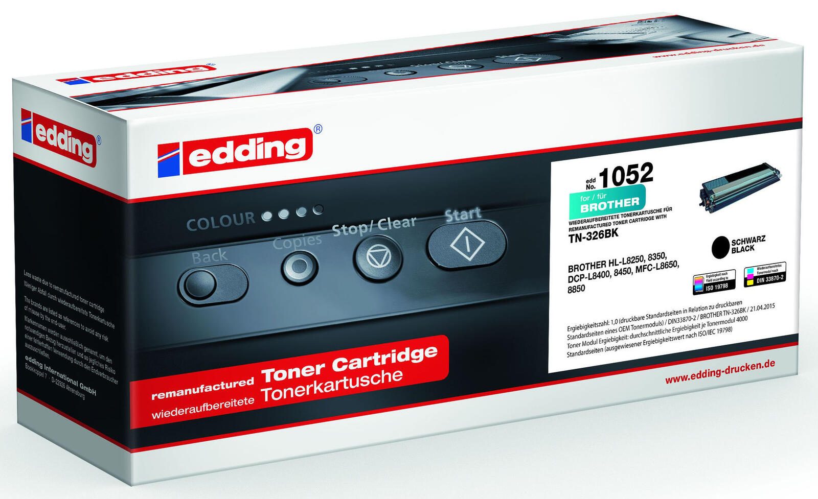 edding Toner EDD-1052 schwarz kompatibel zu brother TN-326BK