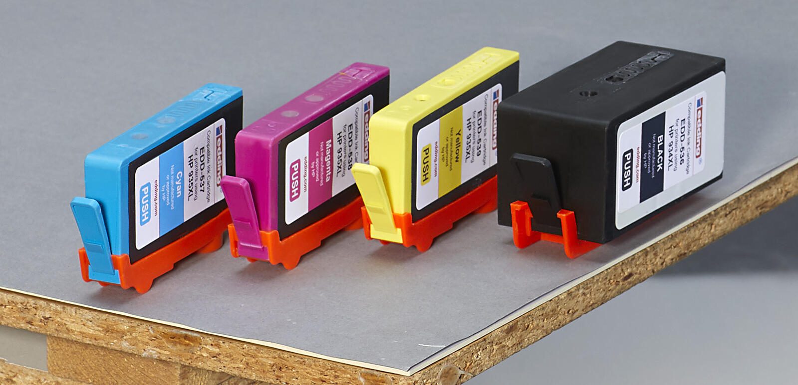 edding Druckerpatronen EDD-540 schwarz, cyan, magenta, gelb kompatibel zu HP 934XL + 935XL (X4E14AE), 4er-Set