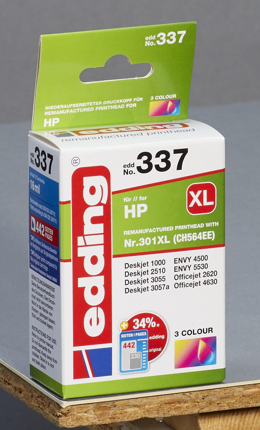 edding Druckerpatrone EDD-337 color kompatibel zu HP 301XL (CH564EE)