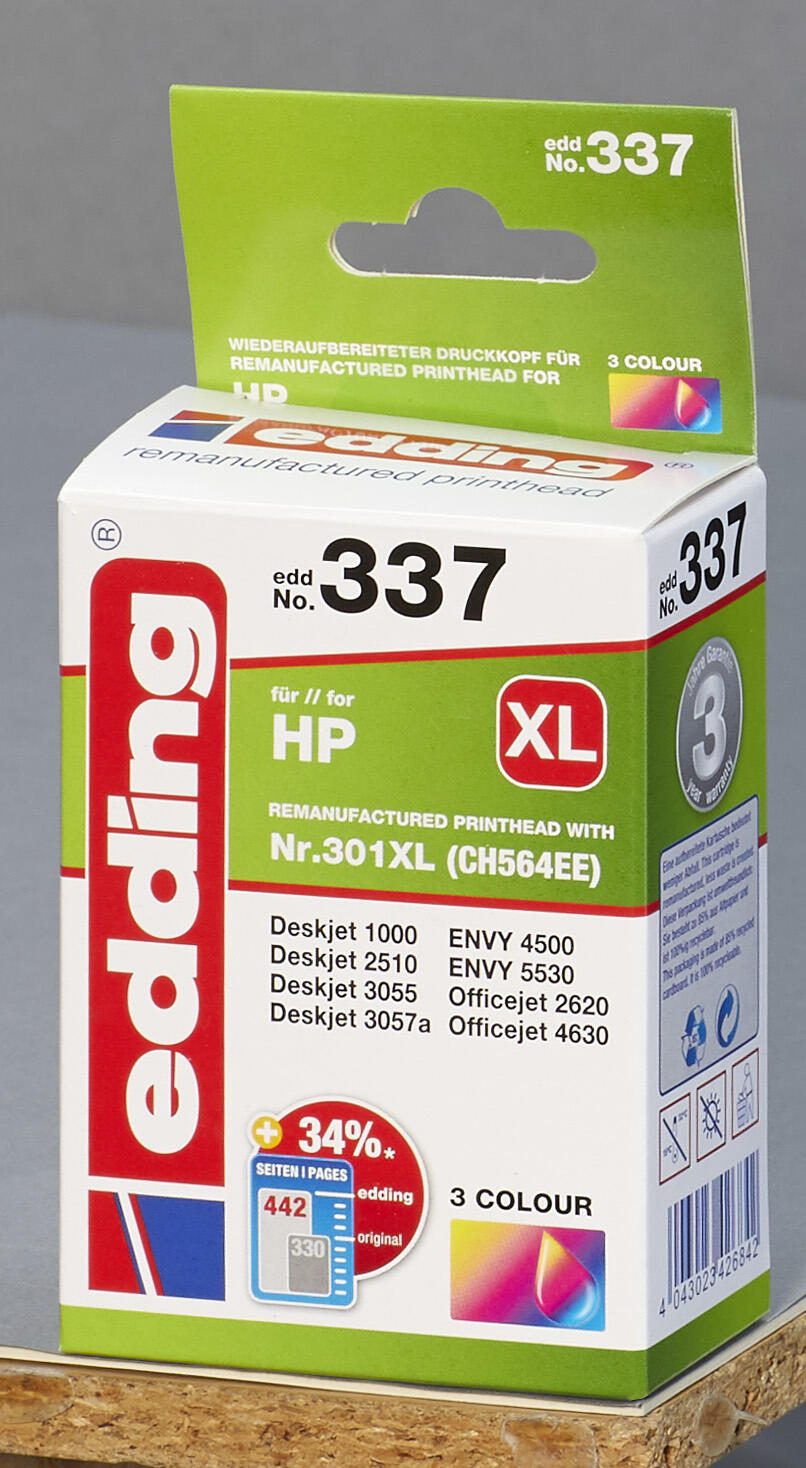edding Druckerpatrone EDD-337 color kompatibel zu HP 301XL (CH564EE)