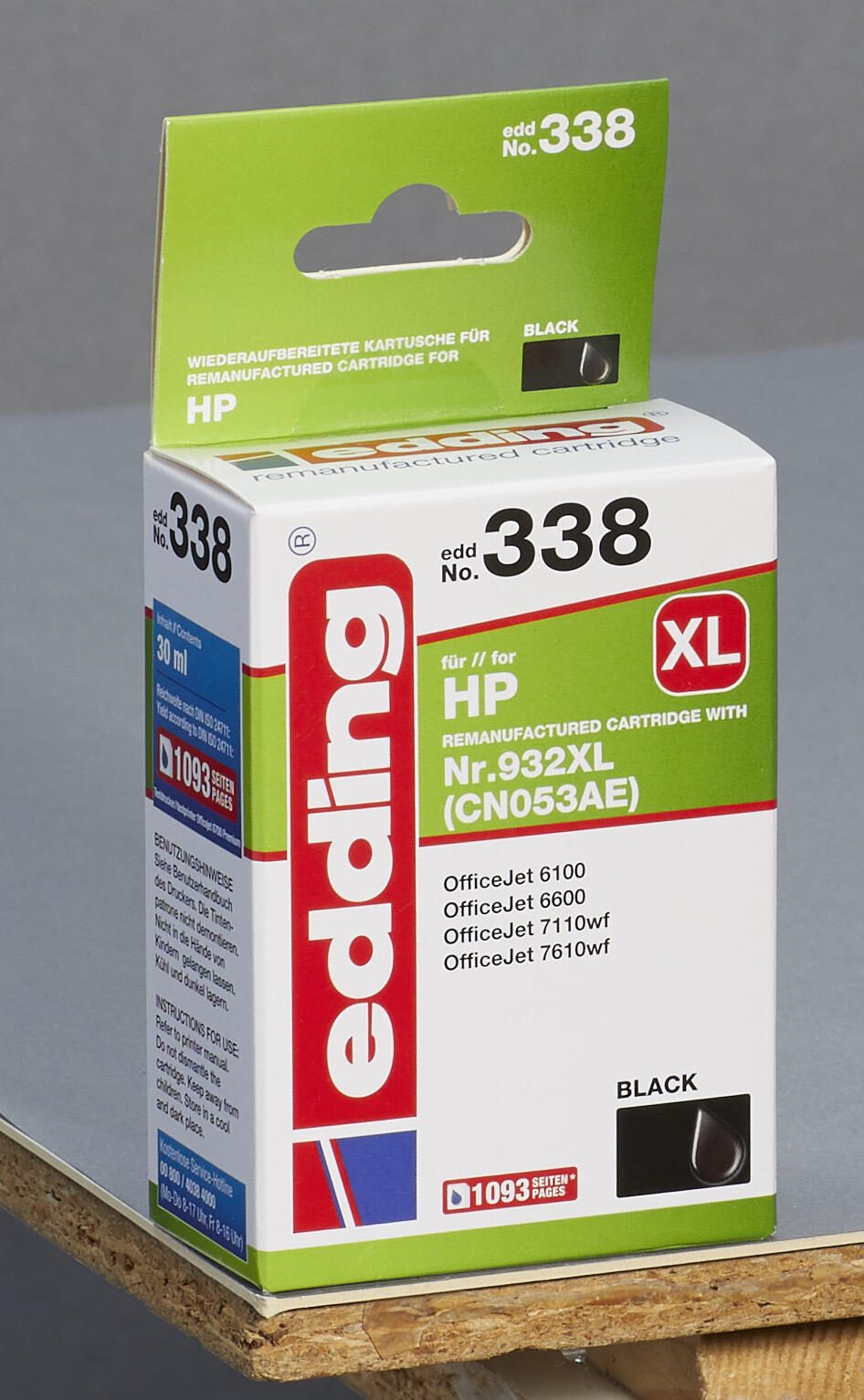 edding Druckerpatrone EDD-338 schwarz kompatibel zu HP 932XL (CN053AE)