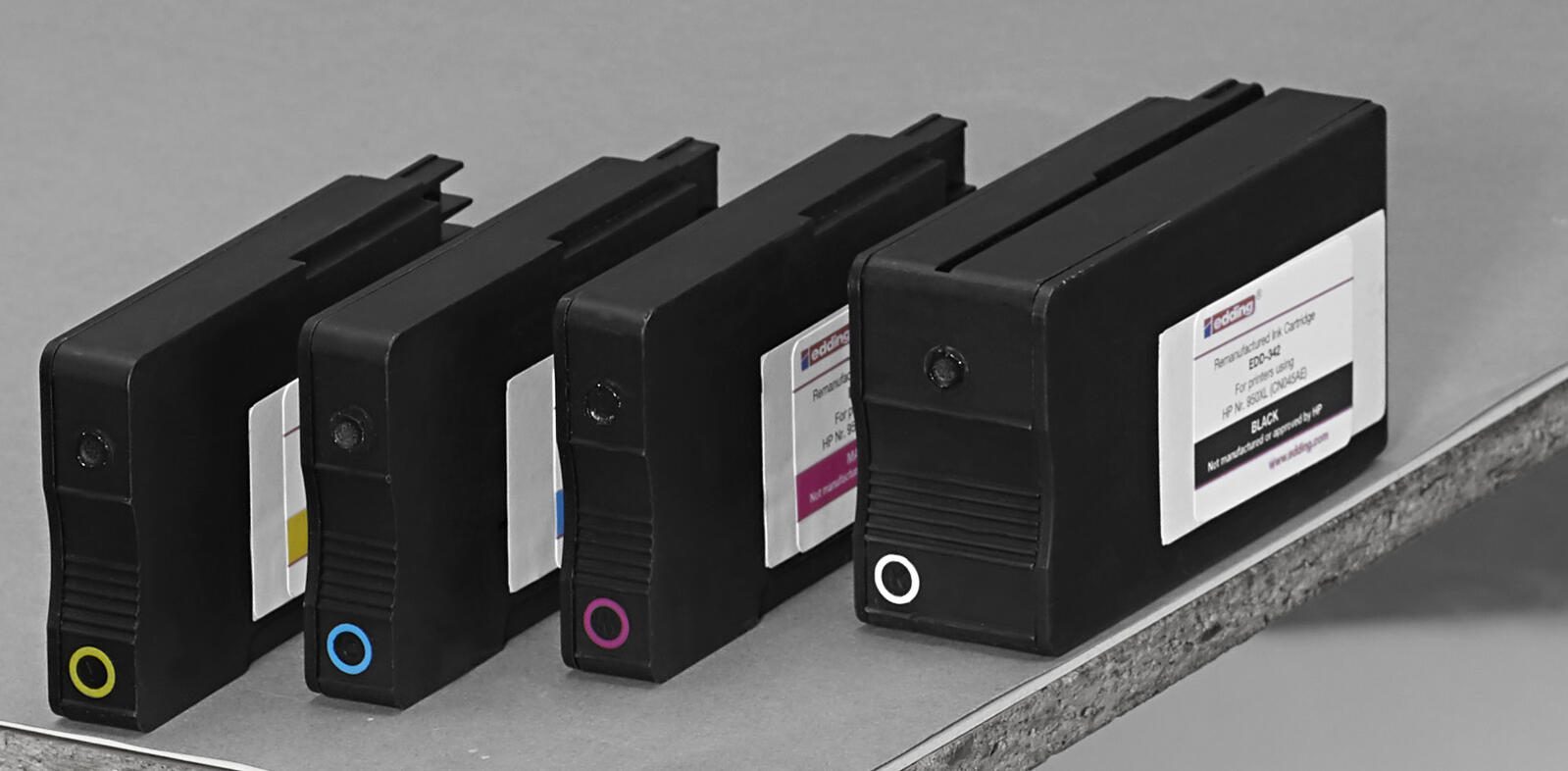 edding Druckerpatronen EDD-427 schwarz, cyan, magenta, gelb kompatibel zu HP 950XL + 951XL (C2P43AE), 4er-Set