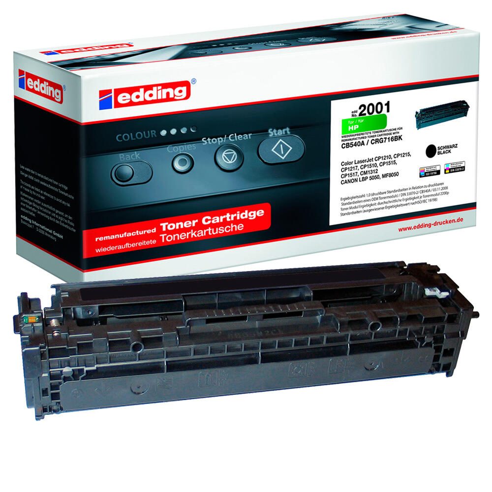edding Toner EDD-2001 schwarz kompatibel zu HP 125A; Canon 716 BK(CB540A; 1980B002AA)