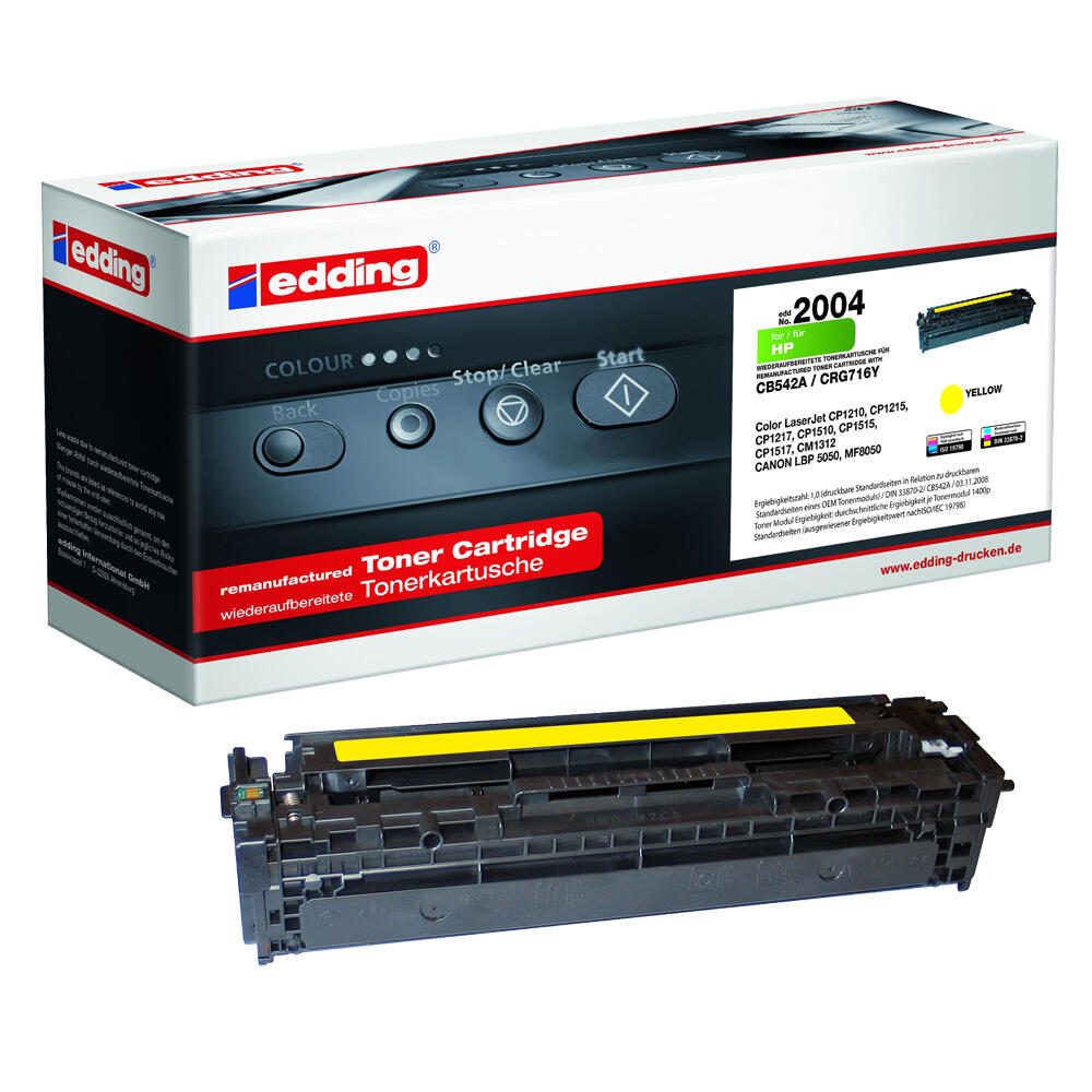 edding Toner EDD-2004 gelb kompatibel zu HP 125A; Canon 716 Y(CB542A; 1977B002AA)