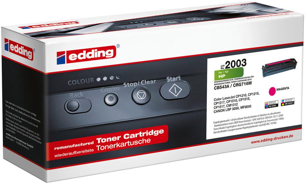 edding Toner EDD-2003 magenta kompatibel zu HP 125A; Canon 716 M(CB543A; 1978B002AA)
