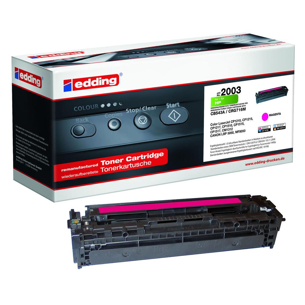 edding Toner EDD-2003 magenta kompatibel zu HP 125A; Canon 716 M(CB543A; 1978B002AA)