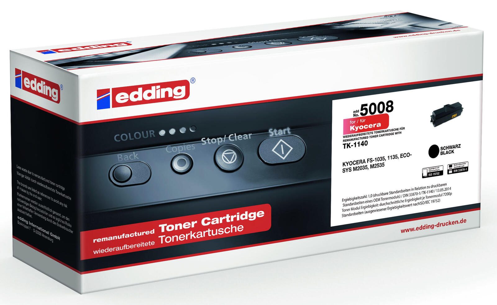 edding Toner EDD-5008 schwarz kompatibel zu KYOCERA TK-1140