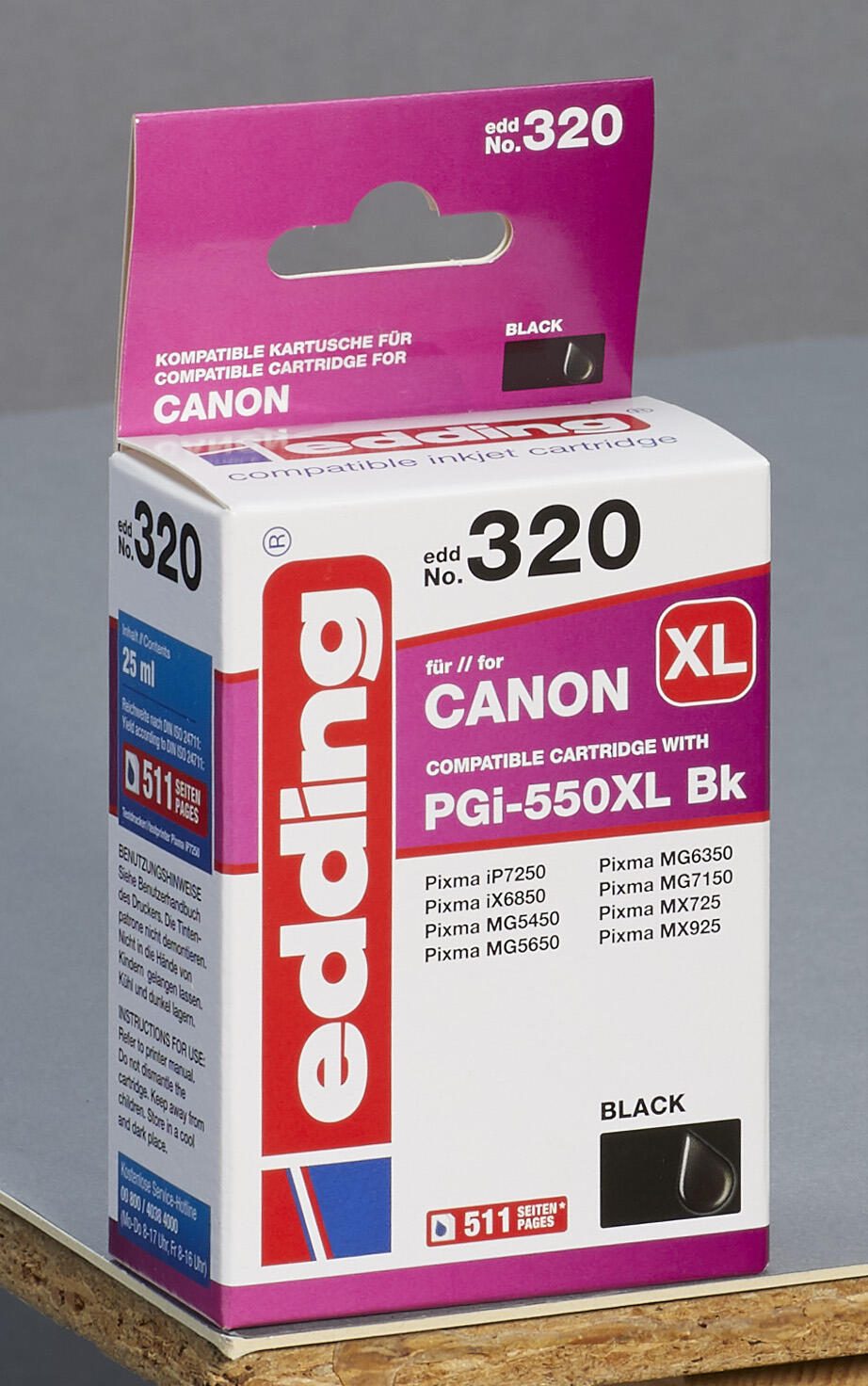 edding Druckerpatrone EDD-320 schwarz kompatibel zu Canon PGI-550 XL