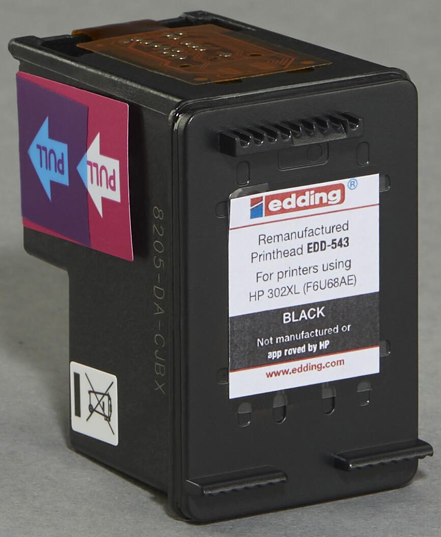 edding Druckerpatrone EDD-543 schwarz kompatibel zu HP 302XL (F6U68AE)