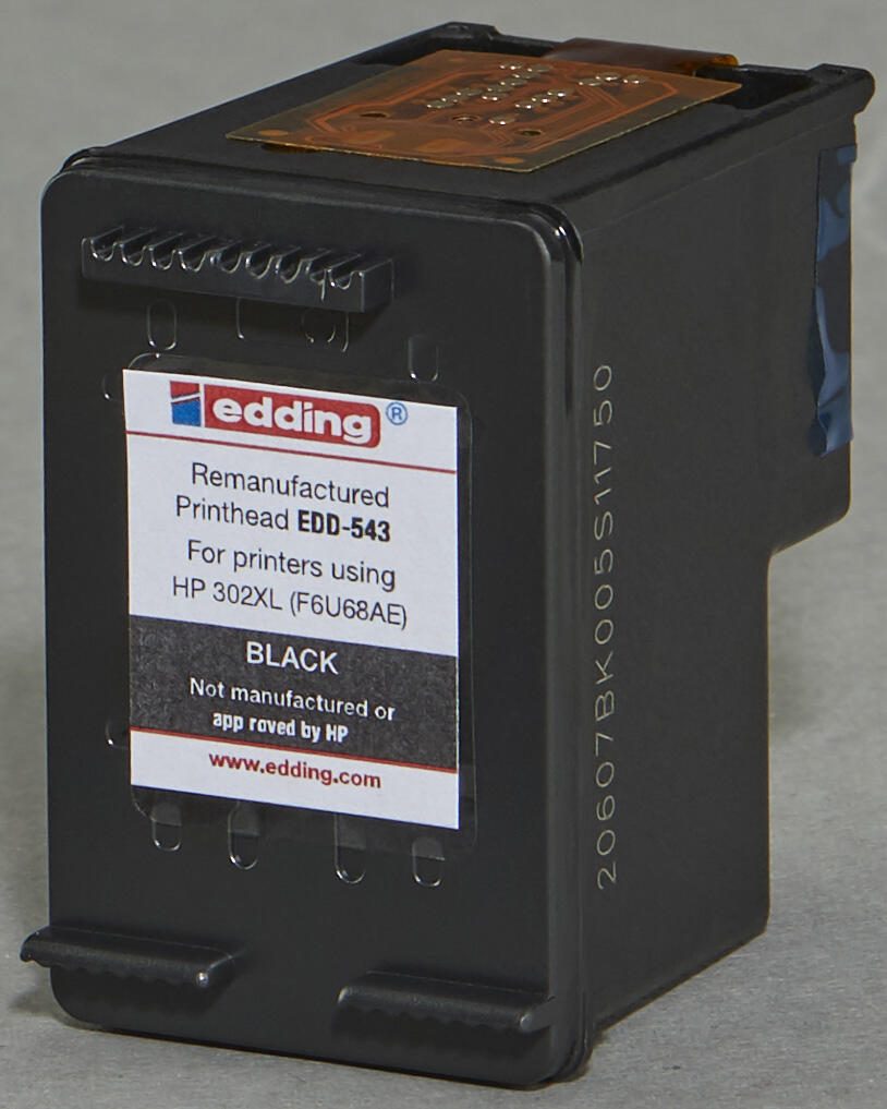 edding Druckerpatrone EDD-543 schwarz kompatibel zu HP 302XL (F6U68AE)