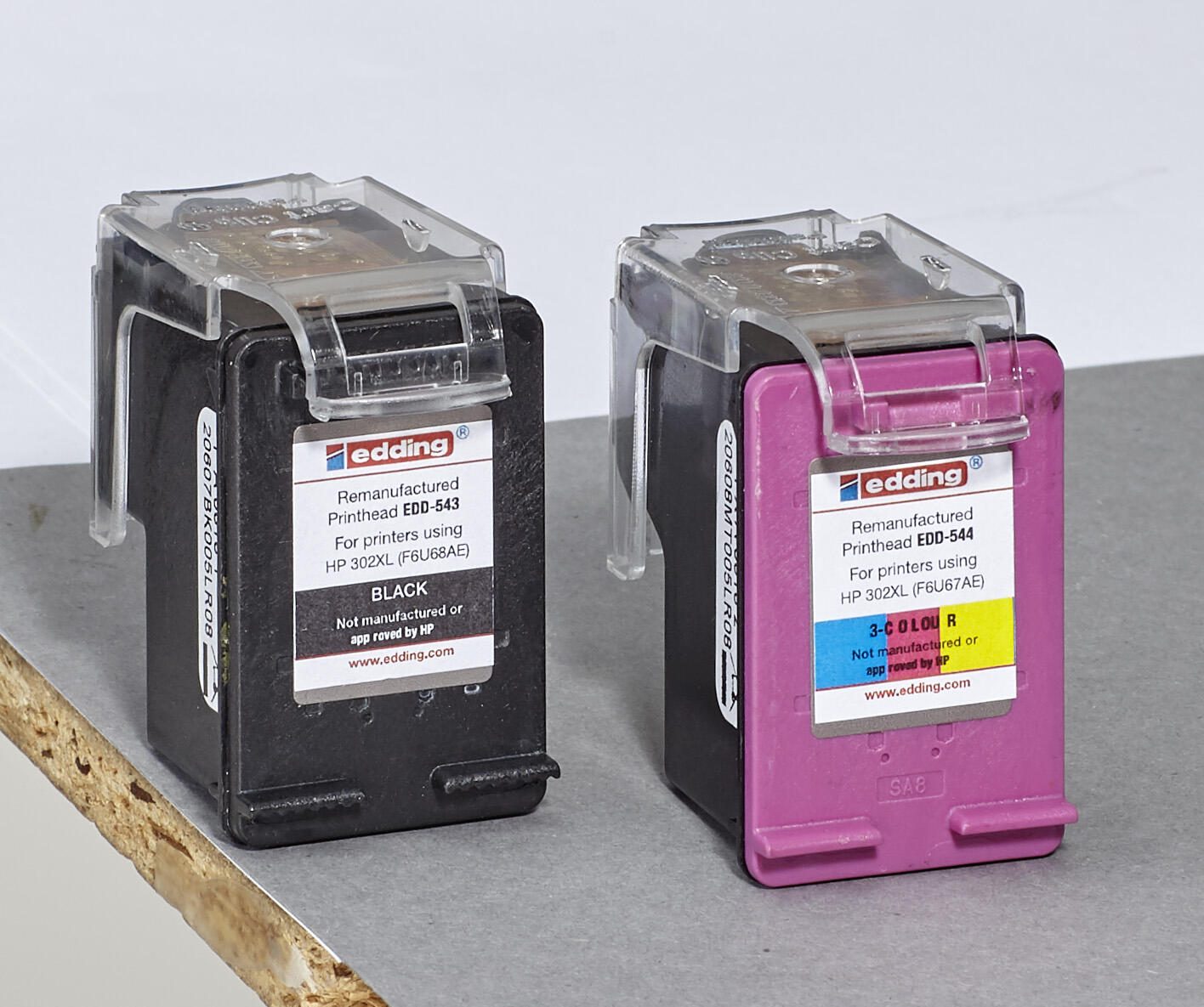 edding Druckerpatronen EDD-545 schwarz, color kompatibel zu HP 302XL (F6U67AE), 2er-Set