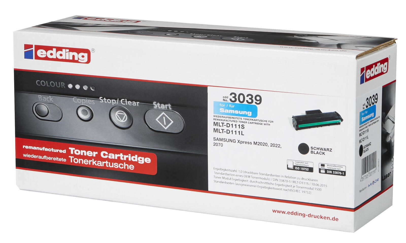 edding Toner EDD-3039 schwarz kompatibel zu SAMSUNG MLT-D111S (SU810A)