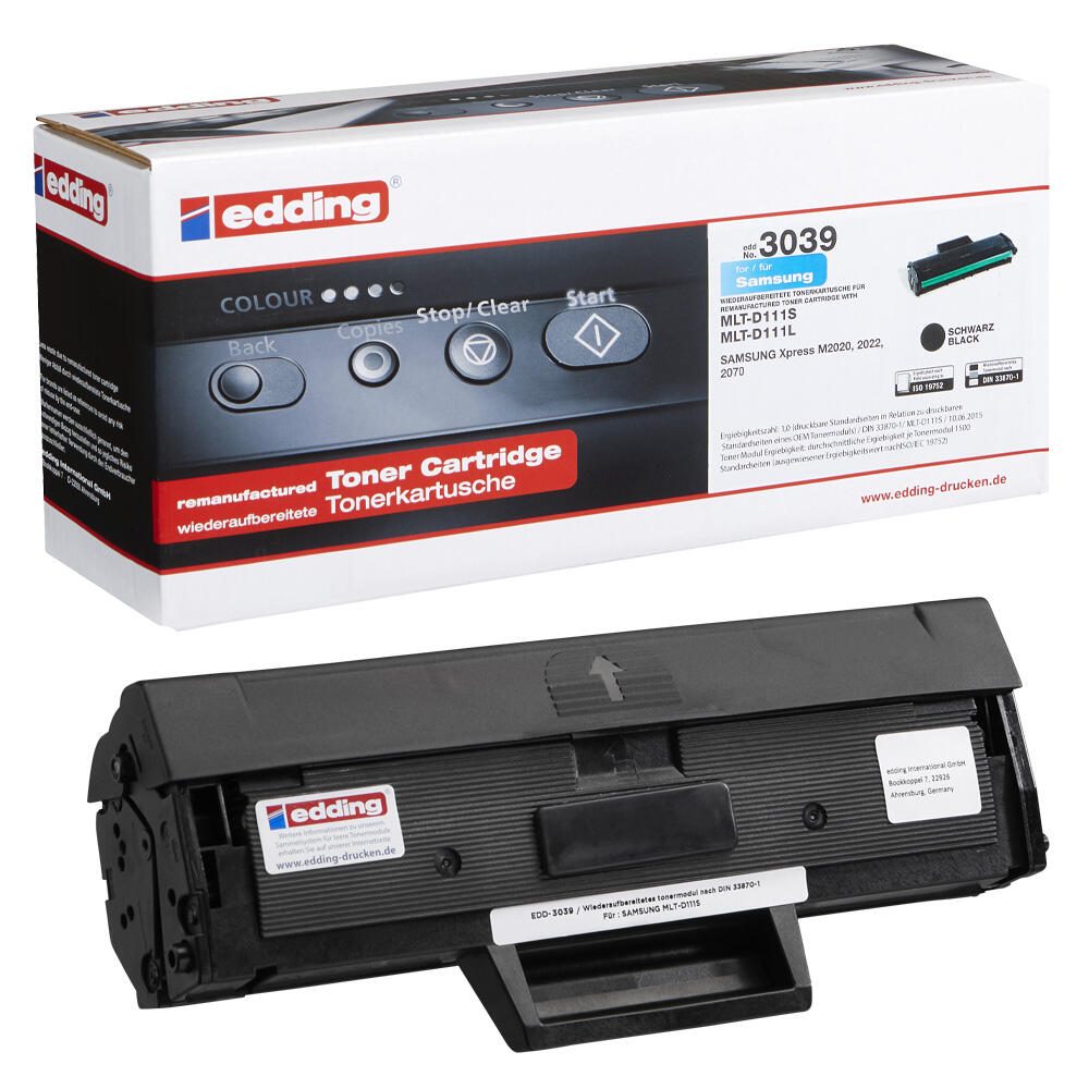 edding Toner EDD-3039 schwarz kompatibel zu SAMSUNG MLT-D111S (SU810A)