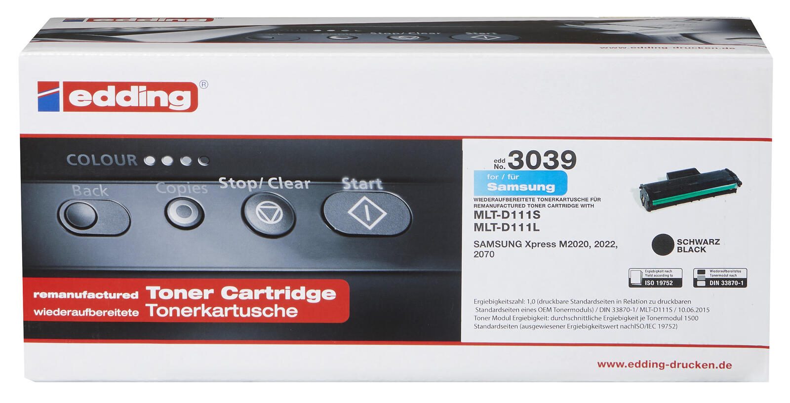 edding Toner EDD-3039 schwarz kompatibel zu SAMSUNG MLT-D111S (SU810A)