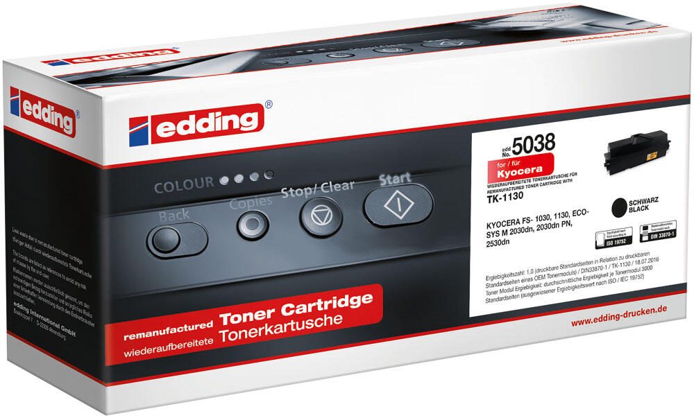 edding Toner EDD-5038 schwarz kompatibel zu KYOCERA TK-1130