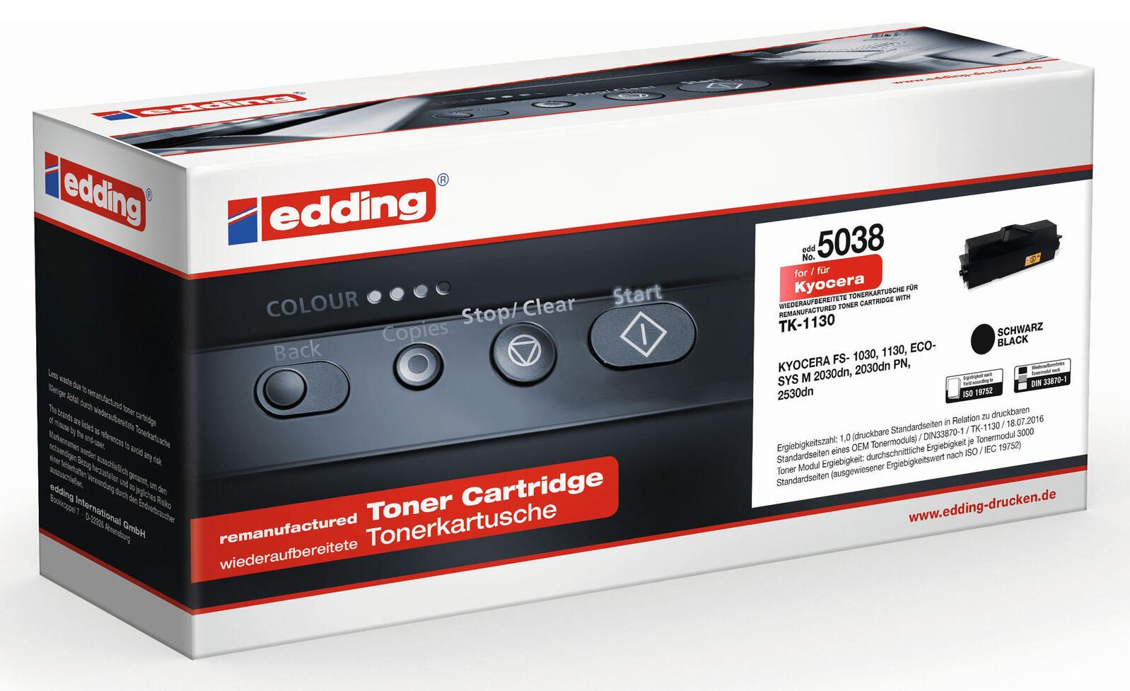 edding Toner EDD-5038 schwarz kompatibel zu KYOCERA TK-1130