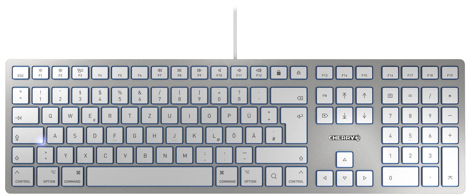 Cherry Tastatur kabelgebunden KC 6000 SLIM für MAC silber