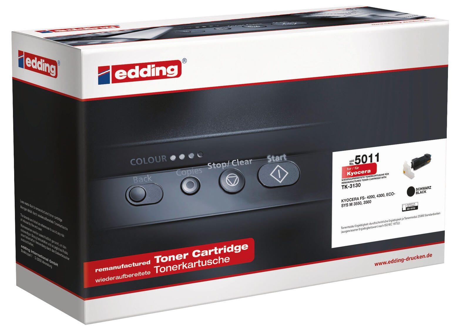 edding Toner EDD-5011 schwarz kompatibel zu KYOCERA TK-3130
