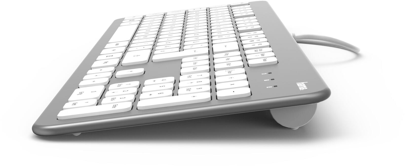 Hama Tastatur kabelgebunden KC-700 silber, weiß
