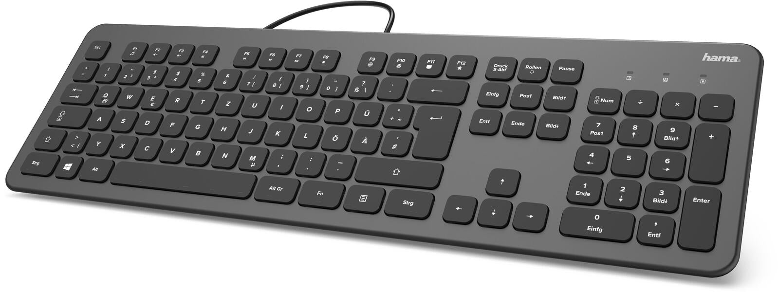 Hama Tastatur kabelgebunden KC-700 anthrazit, schwarz