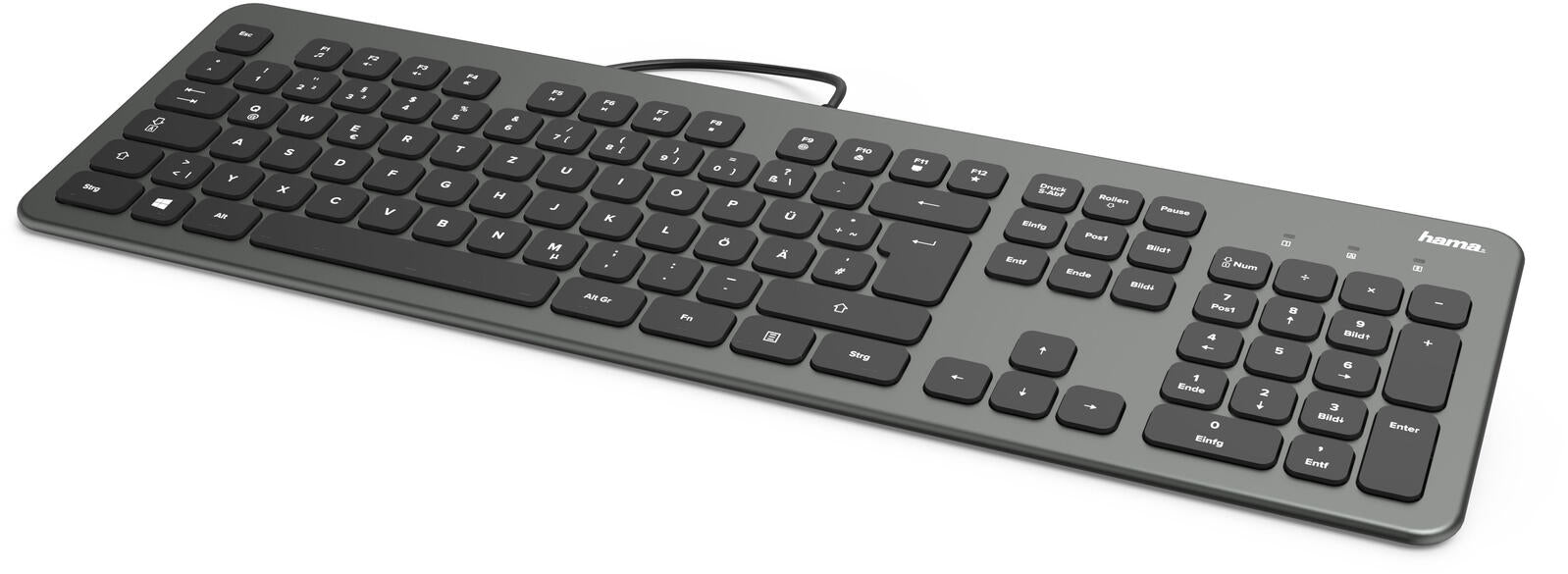 Hama Tastatur kabelgebunden KC-700 anthrazit, schwarz