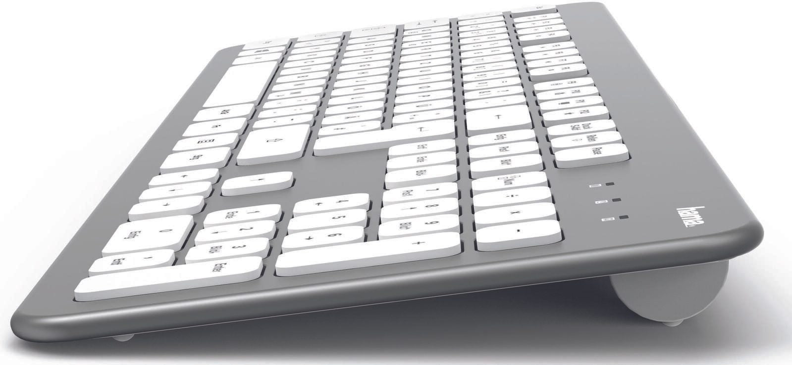 Hama Tastatur-Maus-Set kabellos KMW-700 silber, weiß