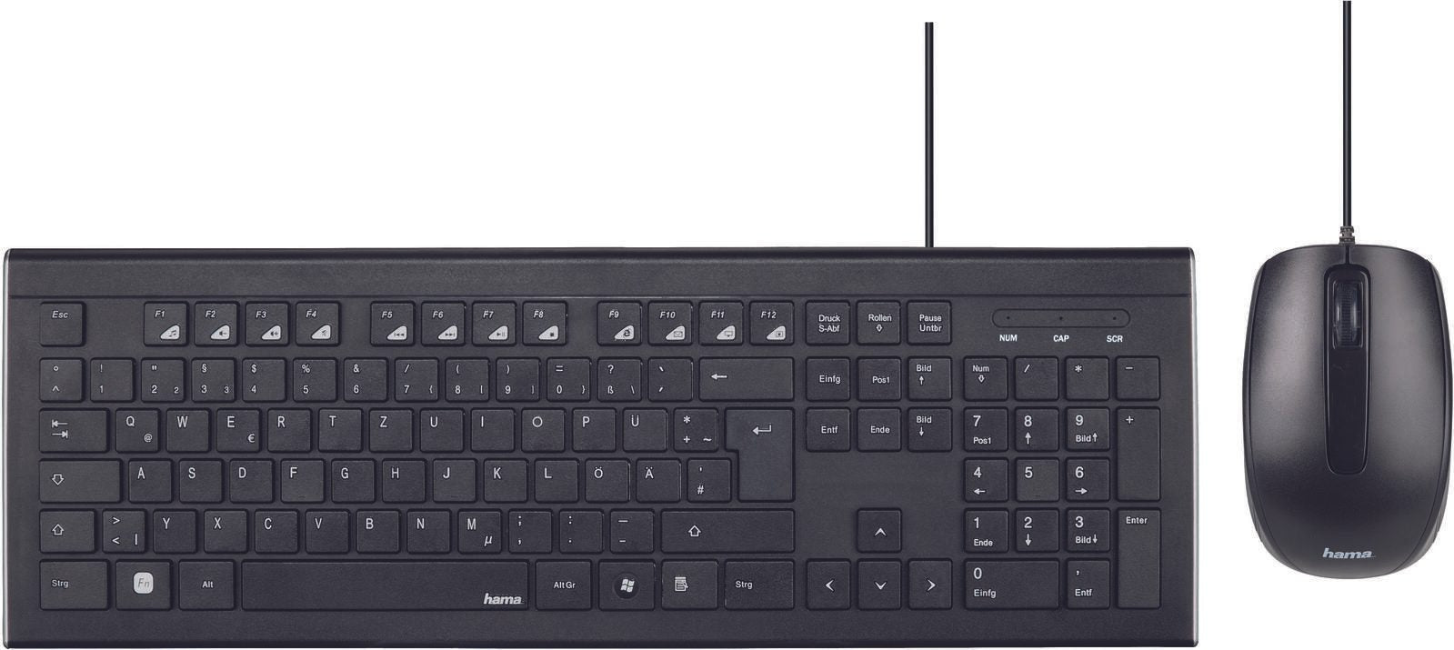 Hama Tastatur-Maus-Set kabelgebunden Cortino schwarz