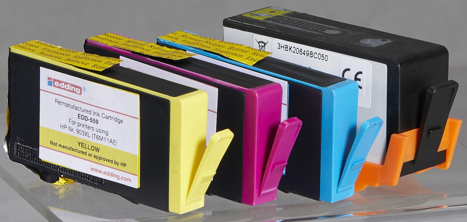 edding Druckerpatronen EDD-560 schwarz, cyan, magenta, gelb kompatibel zu HP 903XL (3HZ51AE), 4er-Set