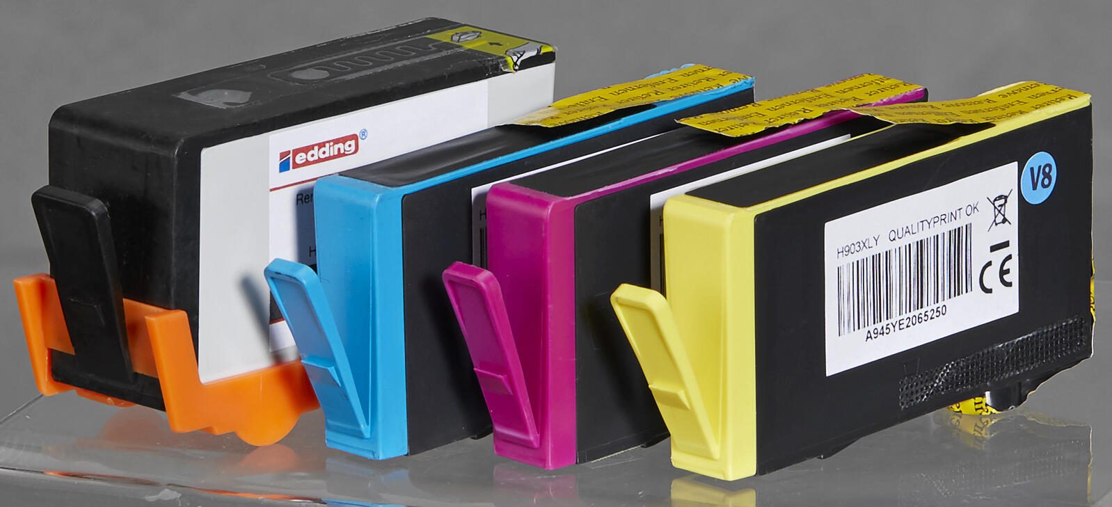 edding Druckerpatronen EDD-560 schwarz, cyan, magenta, gelb kompatibel zu HP 903XL (3HZ51AE), 4er-Set